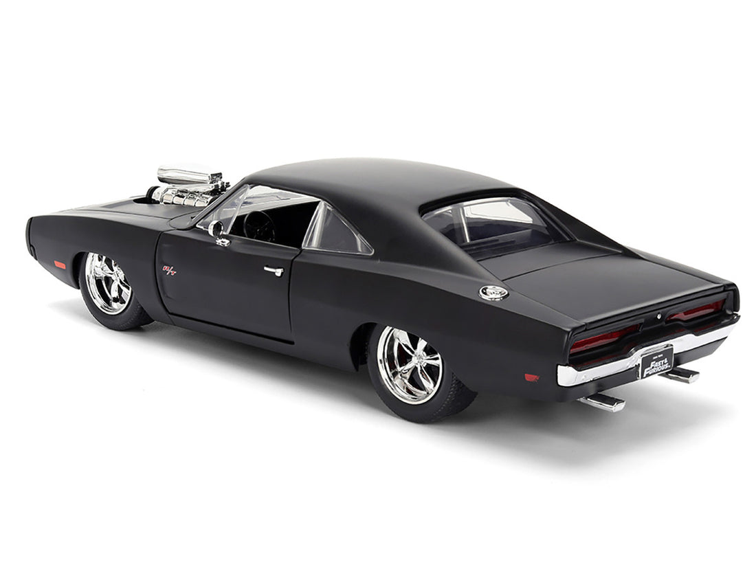 Dodge 1970 Charger R/T Matt Black "Fast & Furious" (2009) Movie "Fast & Furious" Series 1/24 Diecast Model Car by Jada 3