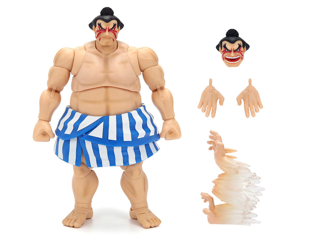 E. Honda Ultra Street Fighter II Jada action figure with alternate head and hands
