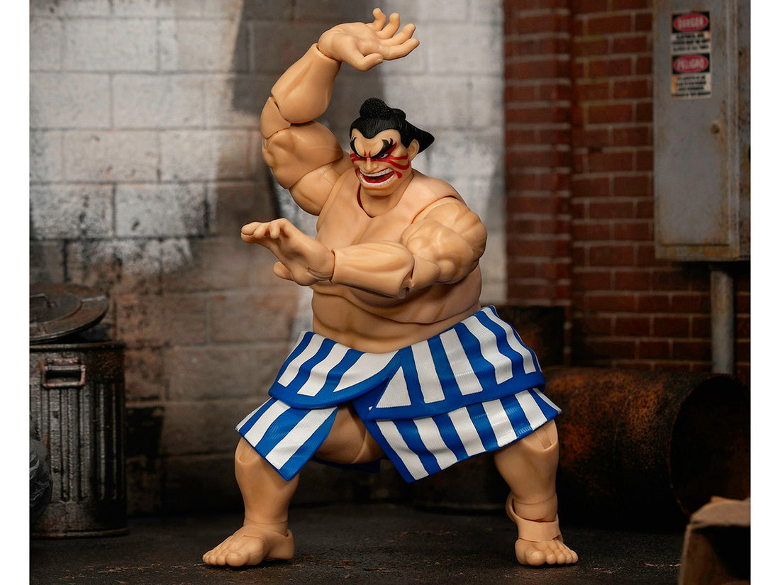 E. Honda Ultra Street Fighter II collectible action figure display pose