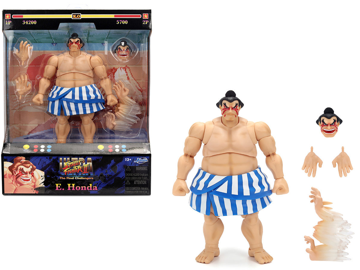 Jada E. Honda 6.5-inch Ultra Street Fighter II action figure with collector packaging and accessories