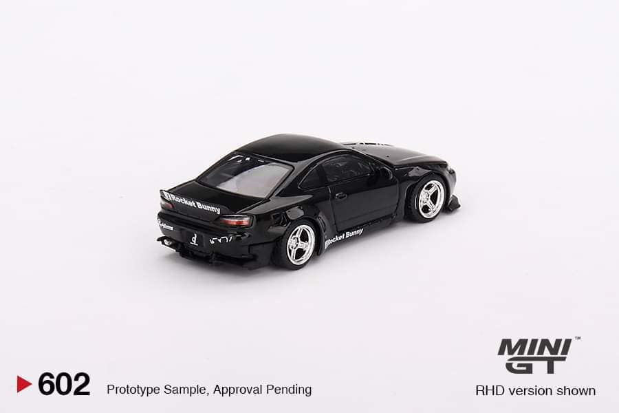 Nissan Silvia (S15) Rocket Bunny Black Pearl #602 1:64 by MGT0602 Angled Rear View 2