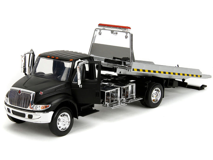 International DuraStar 4400 Flatbed Tow Truck Matt Black 1/24 Diecast Model Car by Jada-1