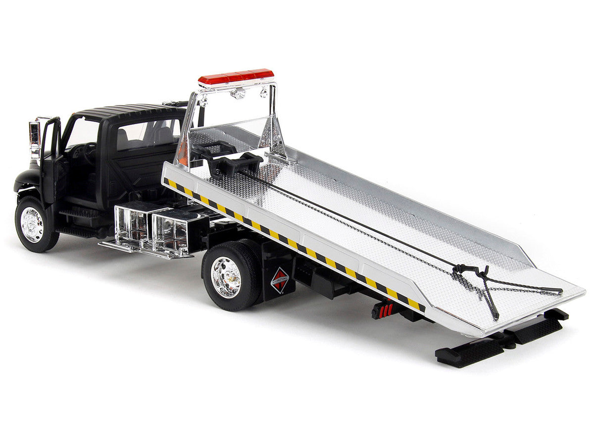 International DuraStar 4400 Flatbed Tow Truck Matt Black 1/24 Diecast Model Car by Jada-2
