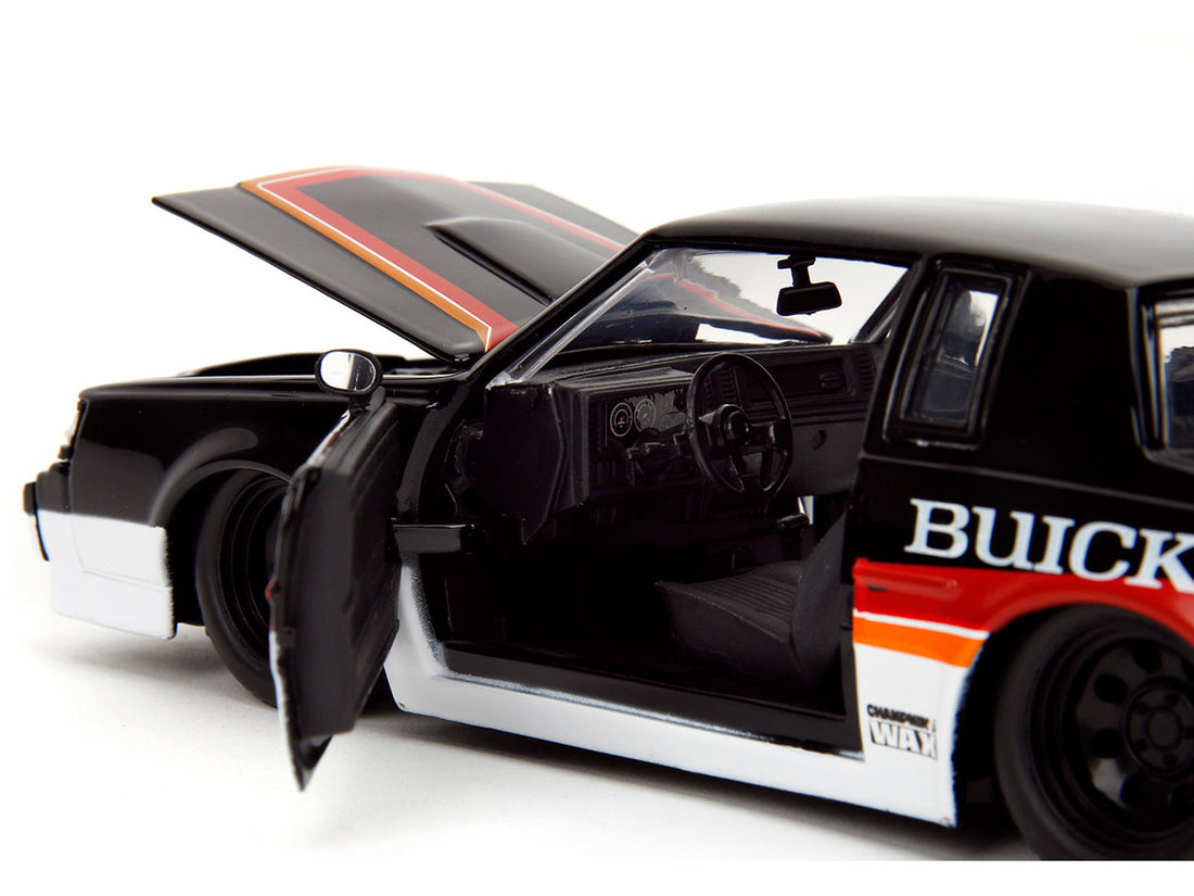 1987 Buick Grand National #7 "Buick Racing" Black and White with Stripes "Bigtime Muscle" Series 1/24 Diecast Model Car by Jada-3