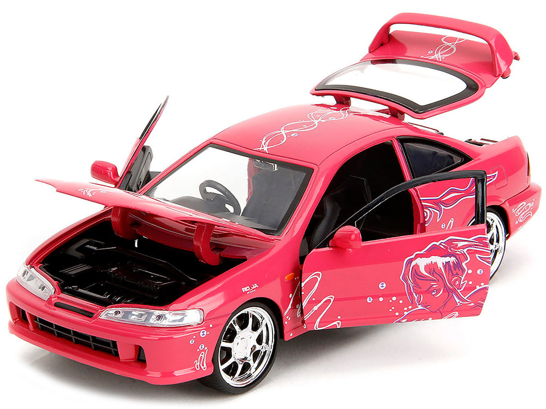 1995 Honda Integra Type R Pink with Graphics "Fast & Furious Remix" Series 1/24 Diecast Model Car by Jada-2