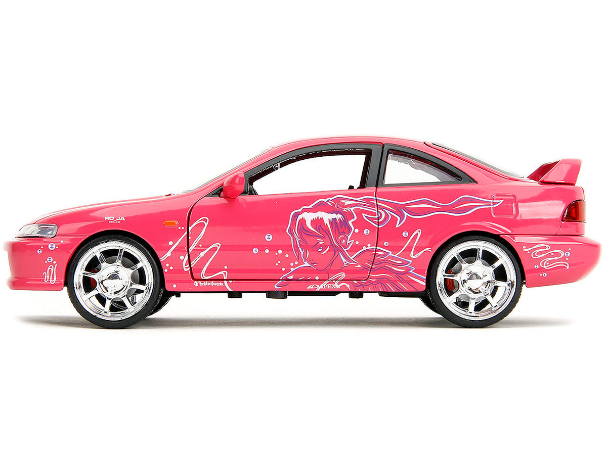 1995 Honda Integra Type R Pink with Graphics "Fast & Furious Remix" Series 1/24 Diecast Model Car by Jada-3