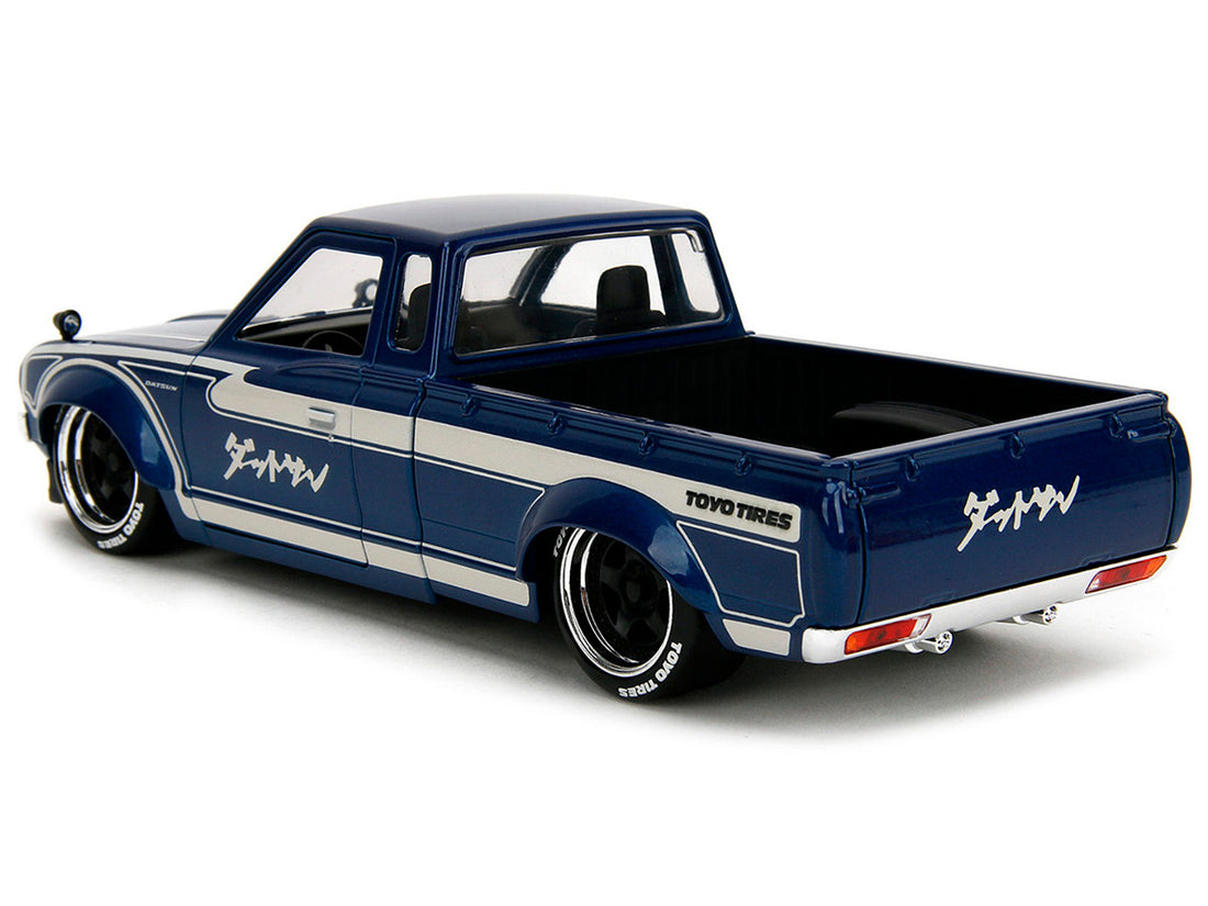 1972 Datsun 620 Pickup Truck Blue Metallic and Cream "JDM Tuners" Series 1/24 Diecast Model Car by Jada-0