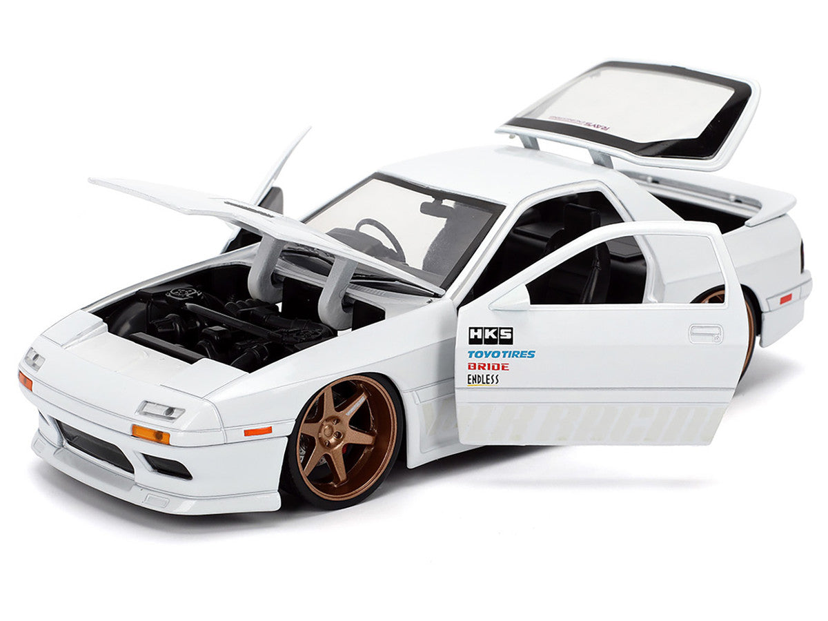 1985 Mazda RX-7 White "JDM Tuners" Series 1/24 Diecast Model Car by Jada-3