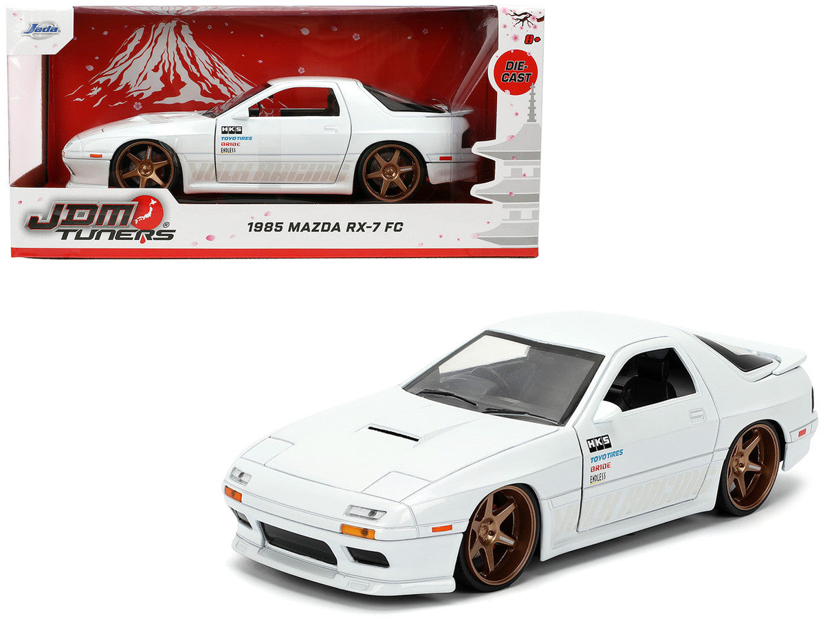 1985 Mazda RX-7 White "JDM Tuners" Series 1/24 Diecast Model Car by Jada-4