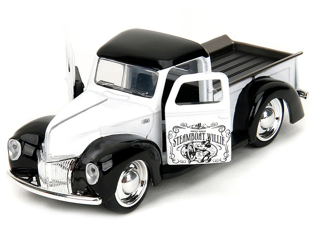 1941 Ford Pickup Truck "Mickey Mouse - Steamboat Willie" White and Black "Hollywood Rides" Series 1/32 Diecast Model Car by Jada-3