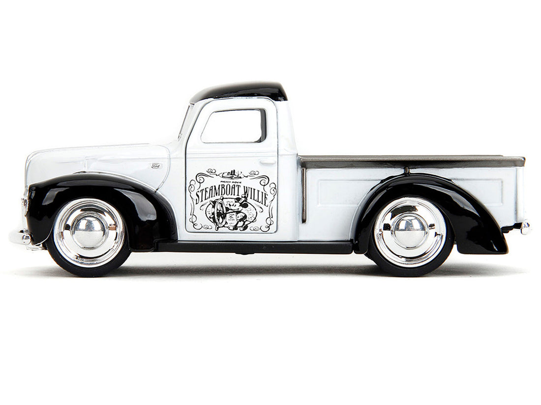 1941 Ford Pickup Truck "Mickey Mouse - Steamboat Willie" White and Black "Hollywood Rides" Series 1/32 Diecast Model Car by Jada-0