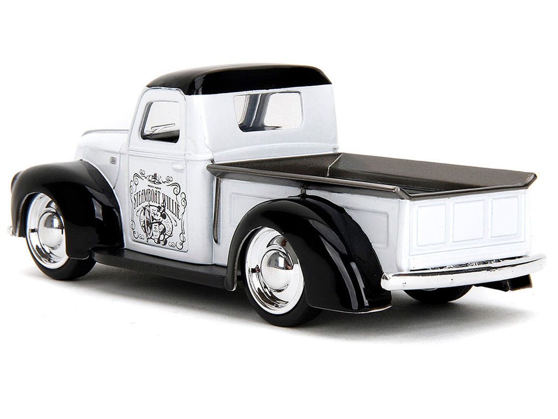 1941 Ford Pickup Truck "Mickey Mouse - Steamboat Willie" White and Black "Hollywood Rides" Series 1/32 Diecast Model Car by Jada-2