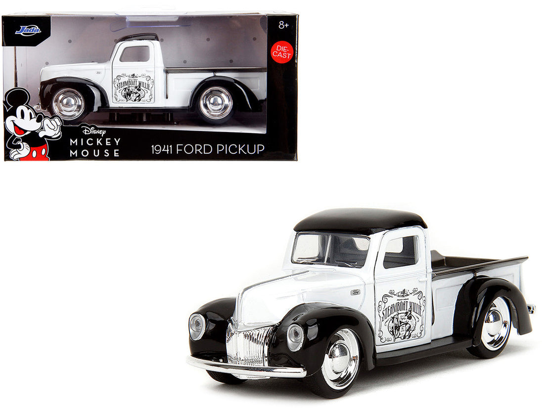 1941 Ford Pickup Truck "Mickey Mouse - Steamboat Willie" White and Black "Hollywood Rides" Series 1/32 Diecast Model Car by Jada-4