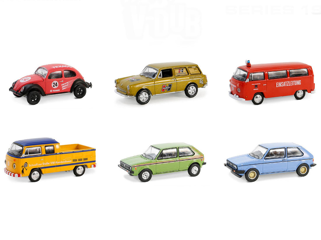 "Club Vee-Dub" Series 19 Set of 6 pieces 1/64 Diecast Model Cars by Greenlight-0