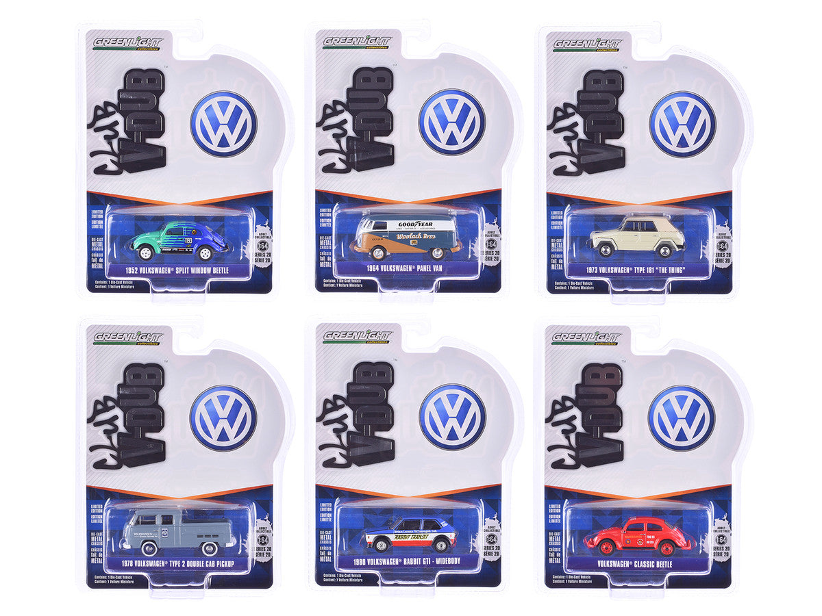 "Club Vee-Dub" Series 20 Set of 6 pieces 1/64 Diecast Model Cars by Greenlight-0