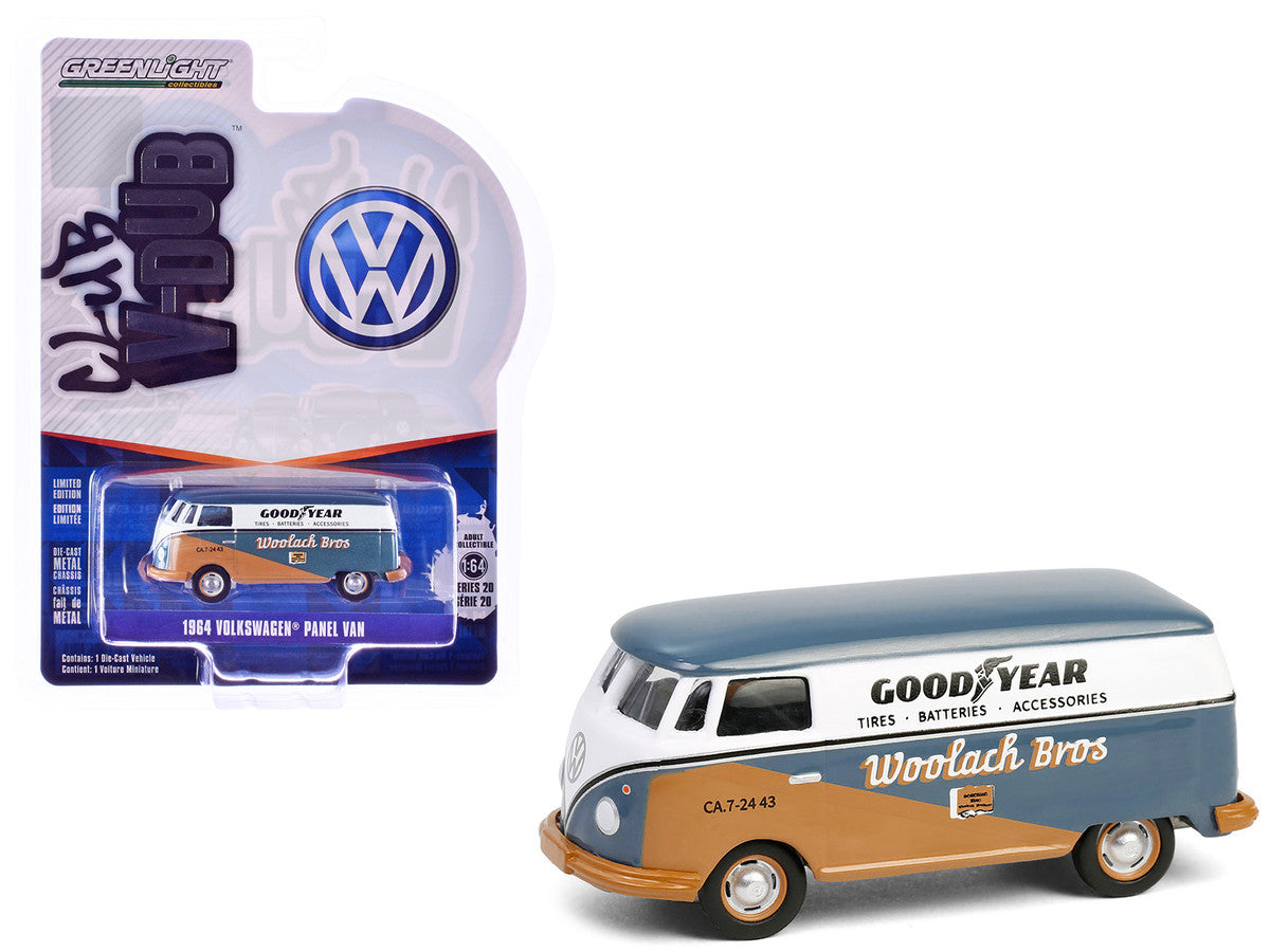1964 Volkswagen Panel Van "Goodyear" Gray and White with Tan Graphics "Club Vee-Dub" Series 20 1/64 Diecast Model Car by Greenlight-4
