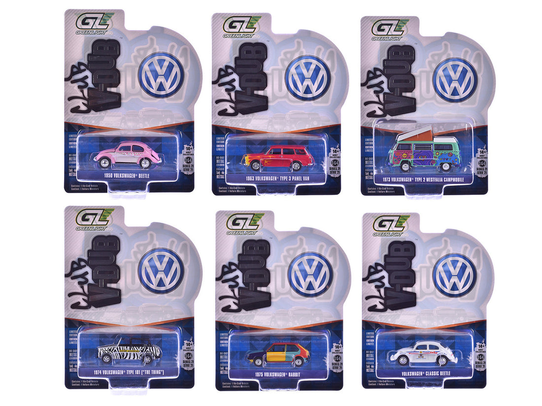 Club Vee-Dub Series 21 Set of 6 pieces 1/64 Diecast Model Cars by Greenlight 2