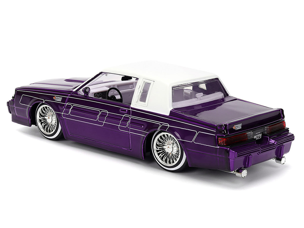 1987 Buick Grand National Candy Purple with Graphics and White Top and Interior "Bigtime Muscle" Series 1/24 Diecast Model Car by Jada-4