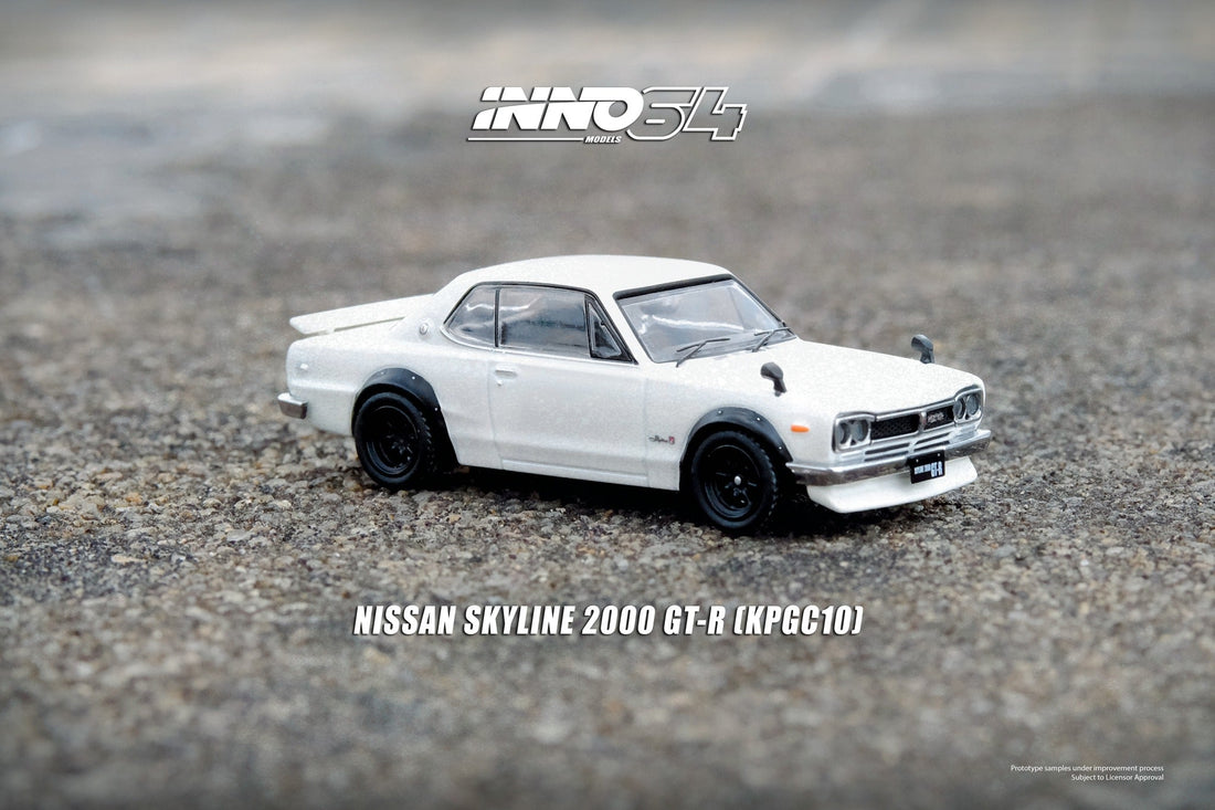 Nissan Skyline 2000 GT-R (KPGC10) in White 1:64 by Inno64