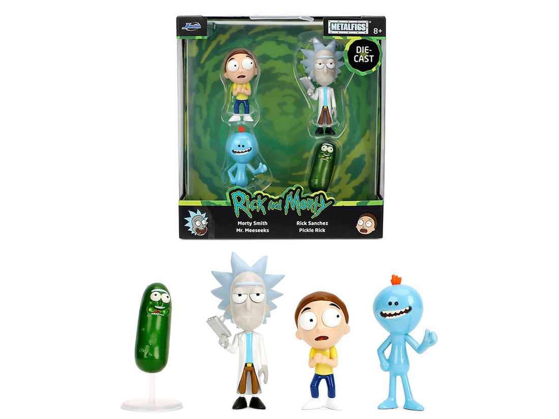 Set of 4 Diecast Figures "Rick and Morty" (2013-Current) TV Series "Metalfigs" Series Diecast Models by Jada-4