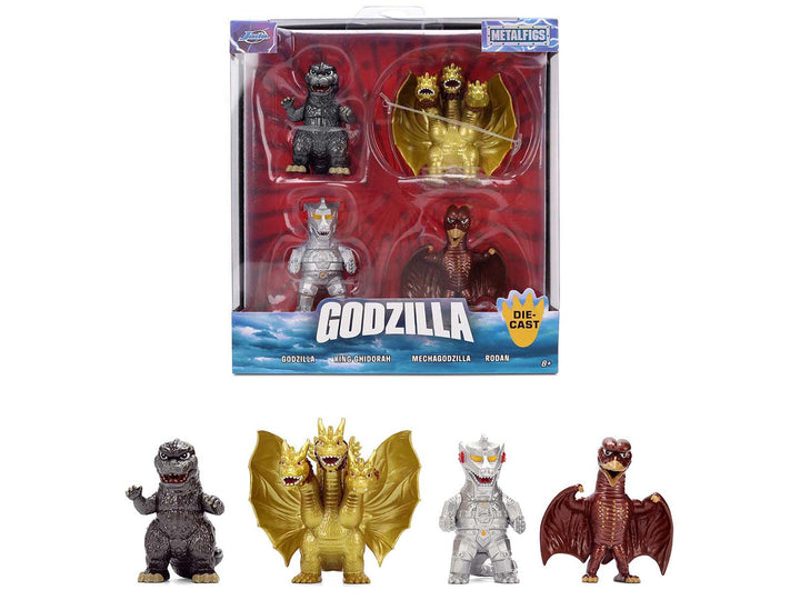 Set of 4 Diecast Figures "Godzilla" Franchise "Metalfigs" Series by Jada-4