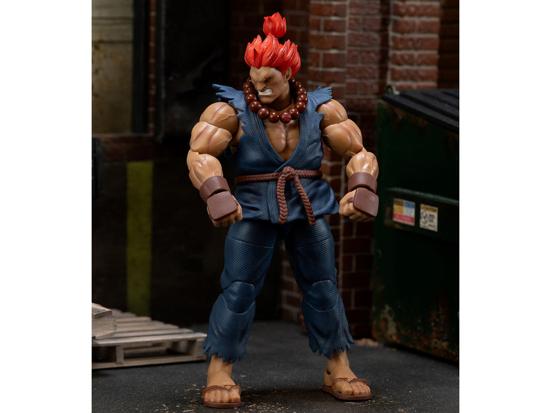 Akuma Ultra Street Fighter II articulated action figure posed for display