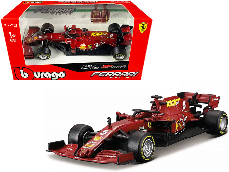 Ferrari SF1000 #5 Sebastian Vettel Tuscan GP Formula One F1 (2020) "Ferrari's 1000th Race" 1/43 Diecast Model Car by Bburago-0