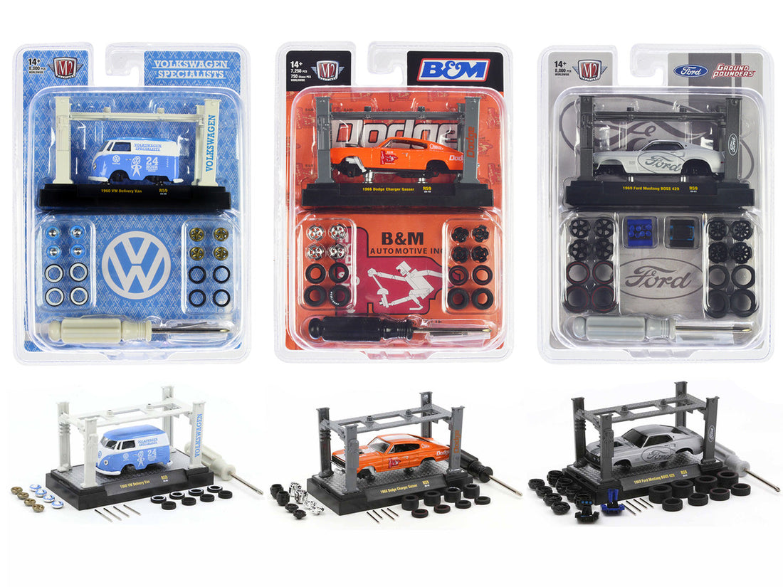 Model Kit 3 piece Car Set Release 59 Limited Edition to 8000 pieces Worldwide 1/64 Diecast Model Cars by M2 Machines-0