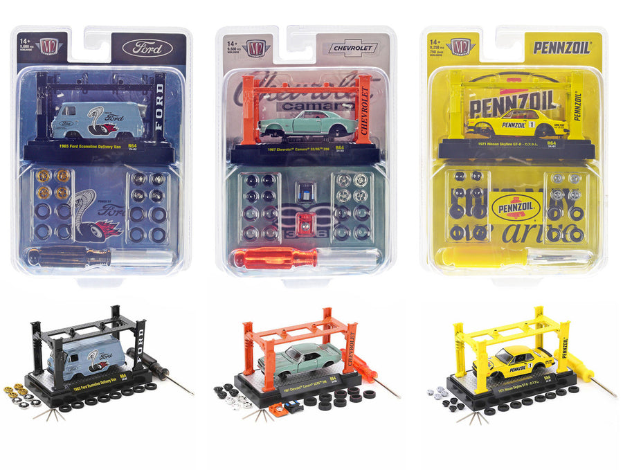 Model Kit 3 piece Car Set Release 64 Limited Edition to 9600 pieces Worldwide 1/64 Diecast Model Cars by M2 Machines-0