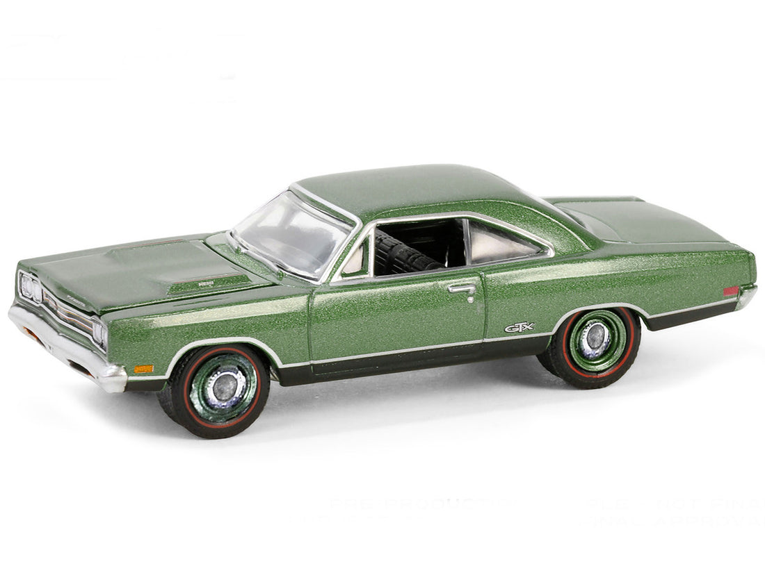1969 Plymouth HEMI GTX F8 Ivy Green Metallic (Palm Beach 2023) Barrett Jackson "Scottsdale Edition" Series 14 1/64 Diecast Model Car by Greenlight-0