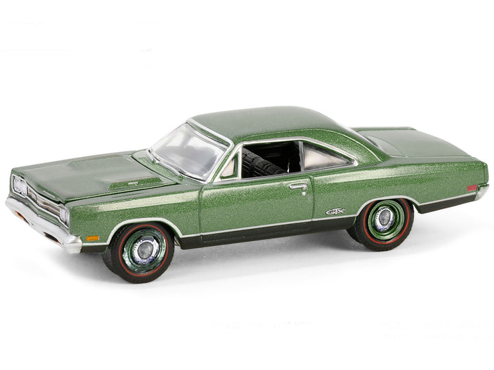 1969 Plymouth HEMI GTX F8 Ivy Green Metallic (Palm Beach 2023) Barrett Jackson "Scottsdale Edition" Series 14 1/64 Diecast Model Car by Greenlight-0