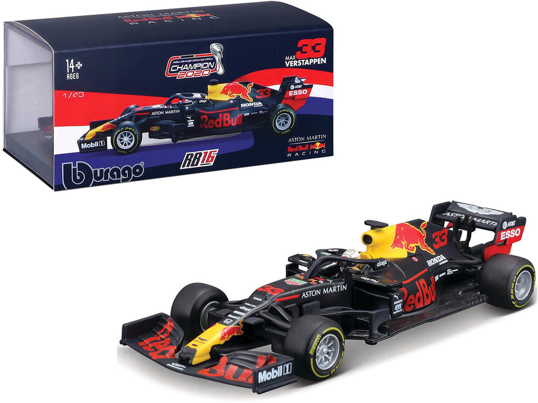 Aston Martin Red Bull Racing RB16 #33 Max Verstappen Winner Formula One F1 Abu Dhabi GP (2020) 1/43 Diecast Model Car by Bburago-0