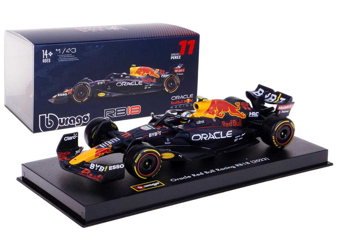 Red Bull Racing RB18 #11 Sergio Perez "Formula One F1 World Championship" (2022) with Display Case 1/43 Diecast Model Car by Bburago-4