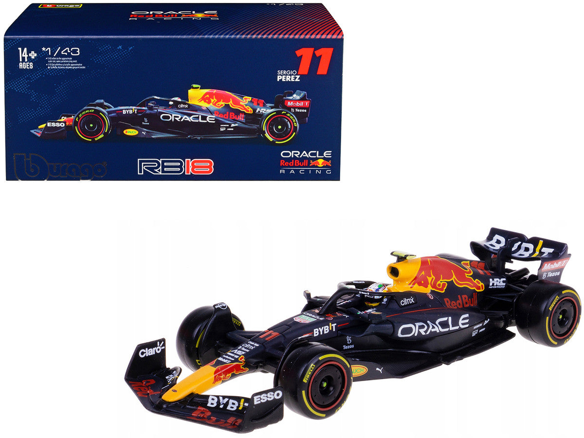 Red Bull Racing RB18 #11 Sergio Perez "Formula One F1 World Championship" (2022) with Display Case 1/43 Diecast Model Car by Bburago-0