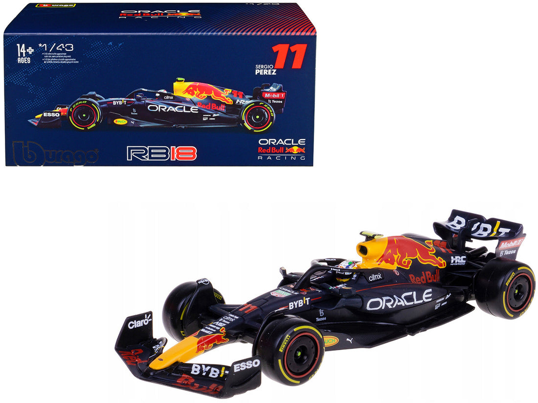 Red Bull Racing RB18 #11 Sergio Perez "Formula One F1 World Championship" (2022) with Display Case 1/43 Diecast Model Car by Bburago-0
