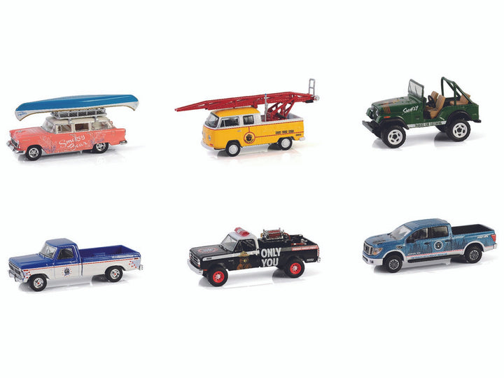 "Smokey Bear" Set of 6 Cars Series 4 1/64 Diecast Model Cars by Greenlight-1