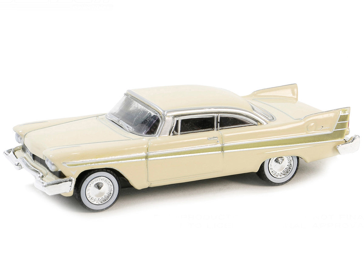 1957 Plymouth Fury Beige with Gold Metallic Stripes "Vintage Ad Cars" Series 10 1/64 Diecast Model Car by Greenlight-0