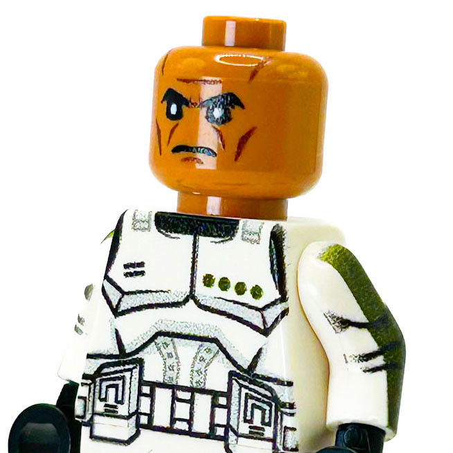 Custom Commander Clone Trooper (Red, Phase 1) Minifig made using LEGO parts  - B3 Customs 3