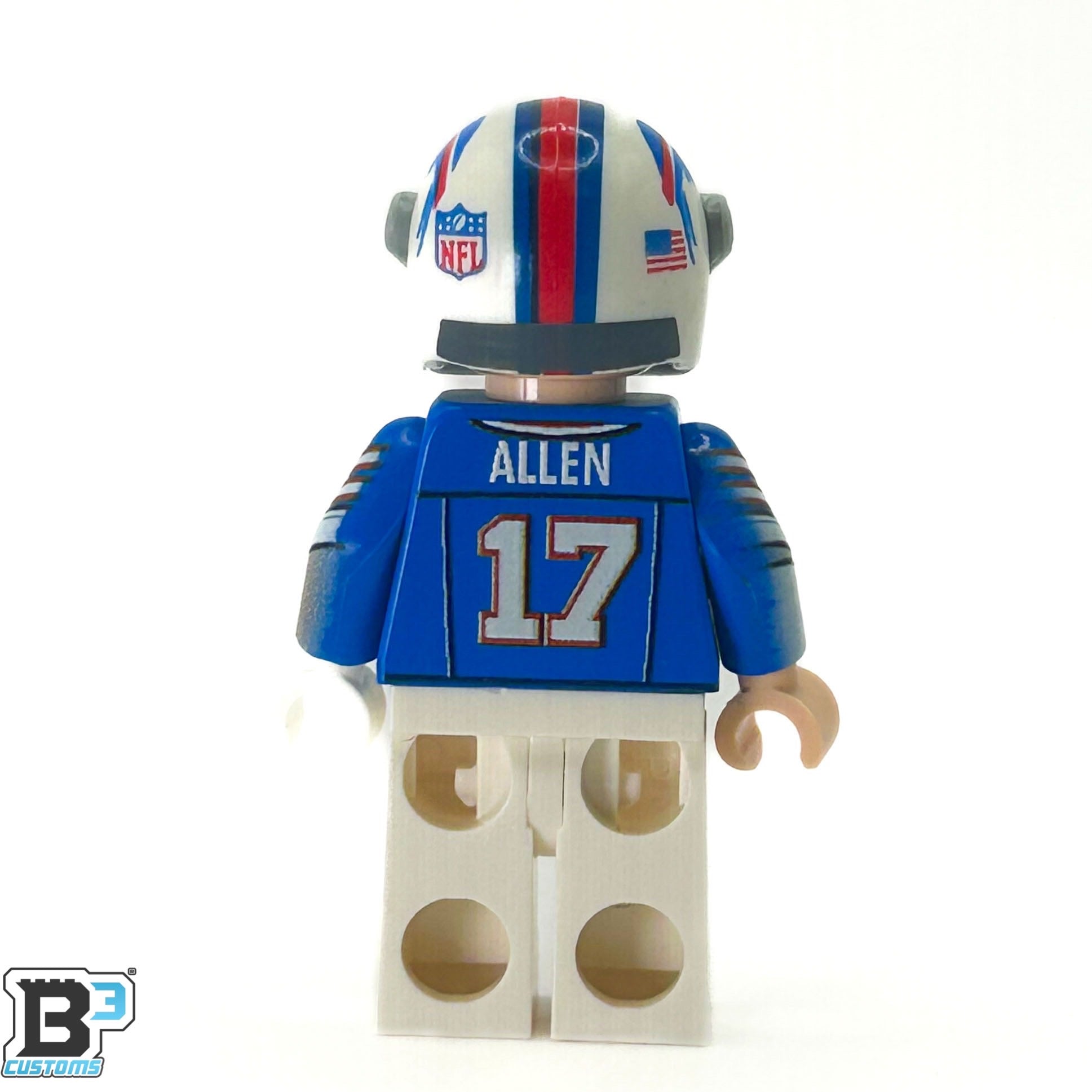 #17 QB Bills Football Player Minifig made using LEGO parts - B3 Customs 3
