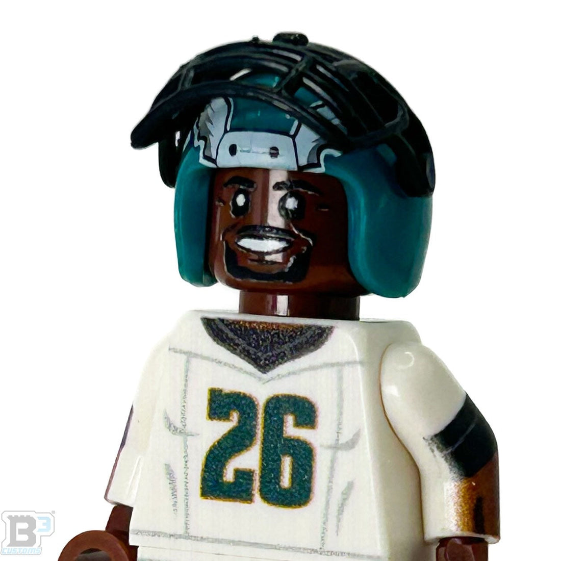 #26 RB Barkley Eagles Football Player Minifig made using LEGO parts - B3 Customs 3
