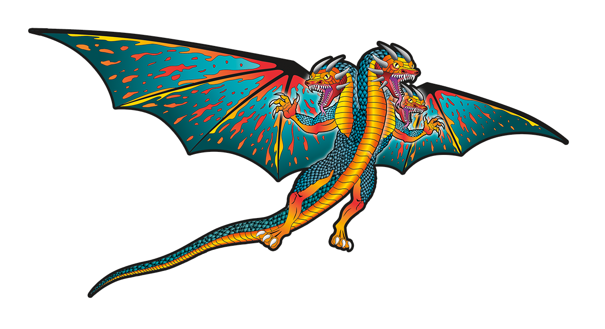 Kite - 3 Headed Ultra Nylon 74 inch Wingspan Dragon 2