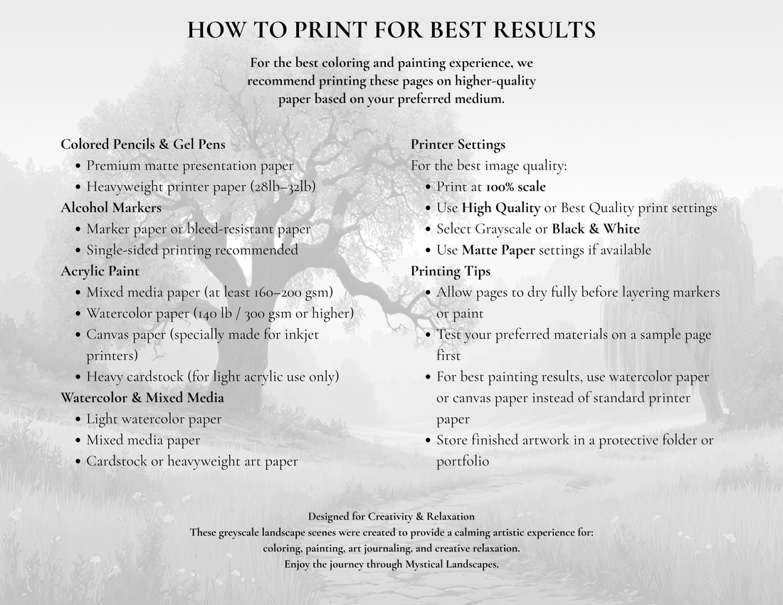 Nature's Retreat - Greyscale Nature Scenes for Painting, Art Journaling, & Coloring Vol One 4