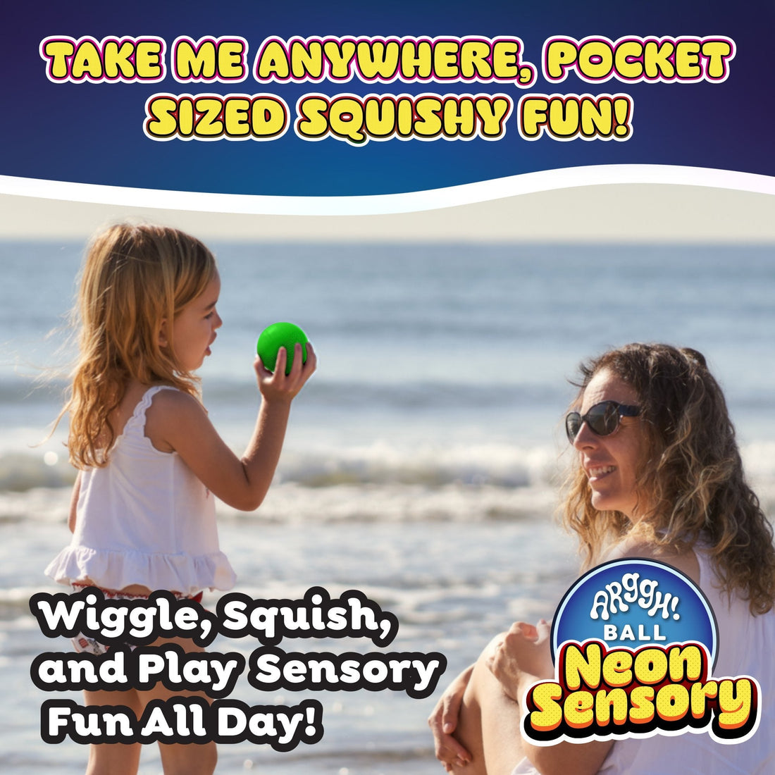 Neon Sensory Squish Stress Relief Balls - Power Your Fun 3-Pack  3