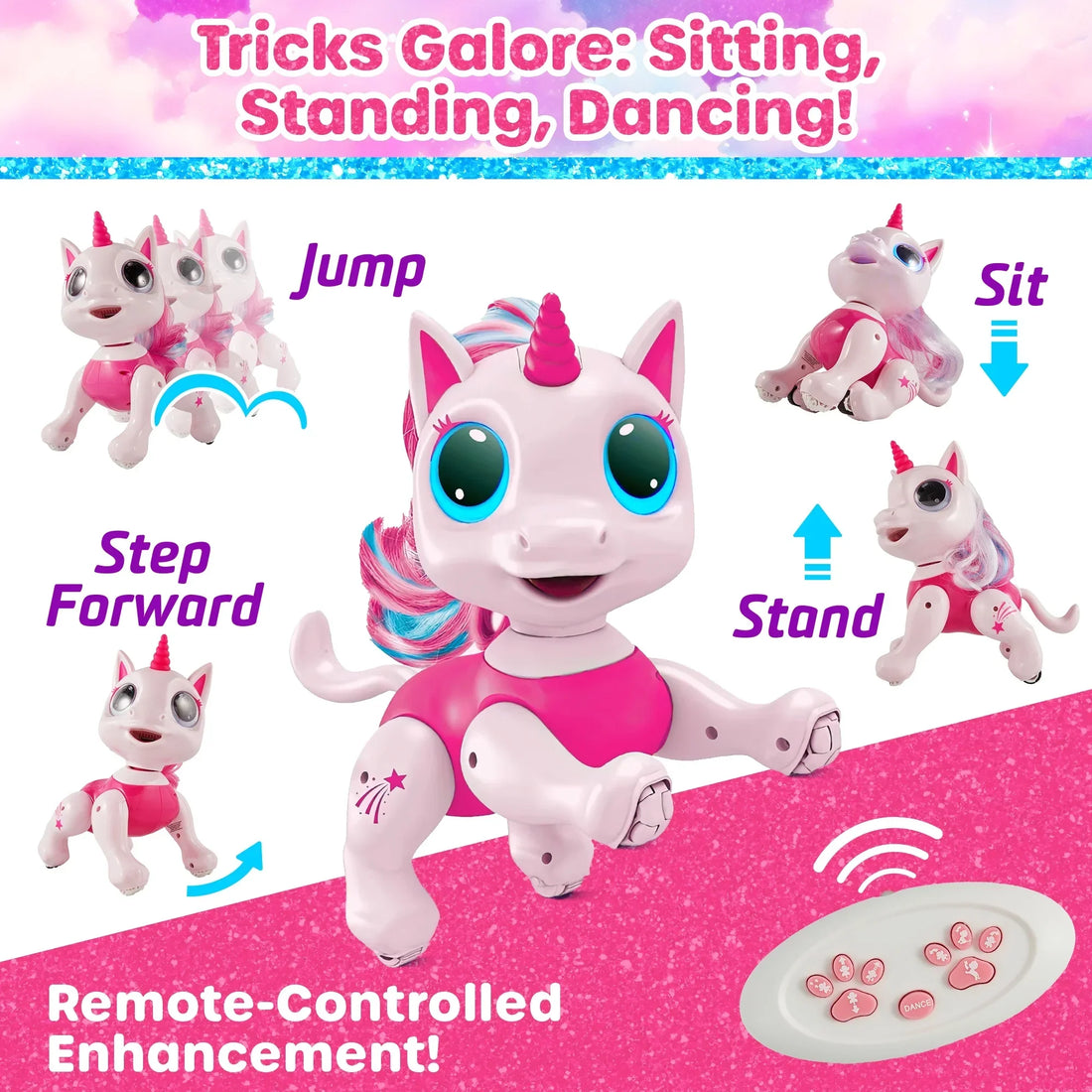 Unicorn RC Robo Pets - Interactive STEM Toy for Kids Pink by USA Toyz  4