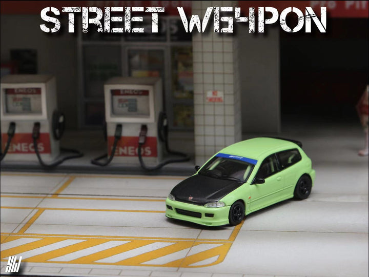 Honda Civic EG6 Thailand Modification Exhibition Spoon Green Livery 1:64 Limited to 400 Pcs by Street Weapon 