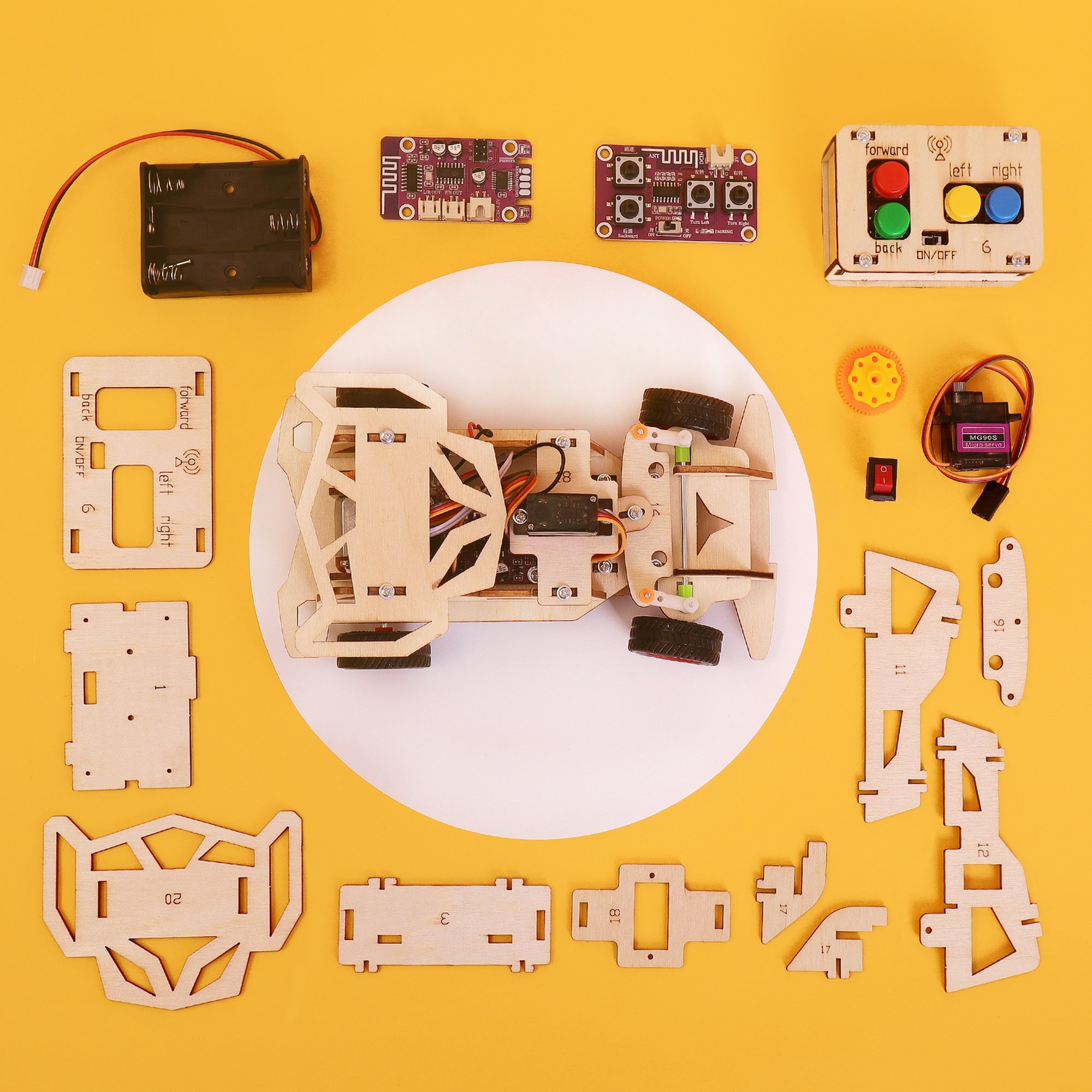 Remote-Controlled Steering Car DIY Kit, Educational STEM Toy 7