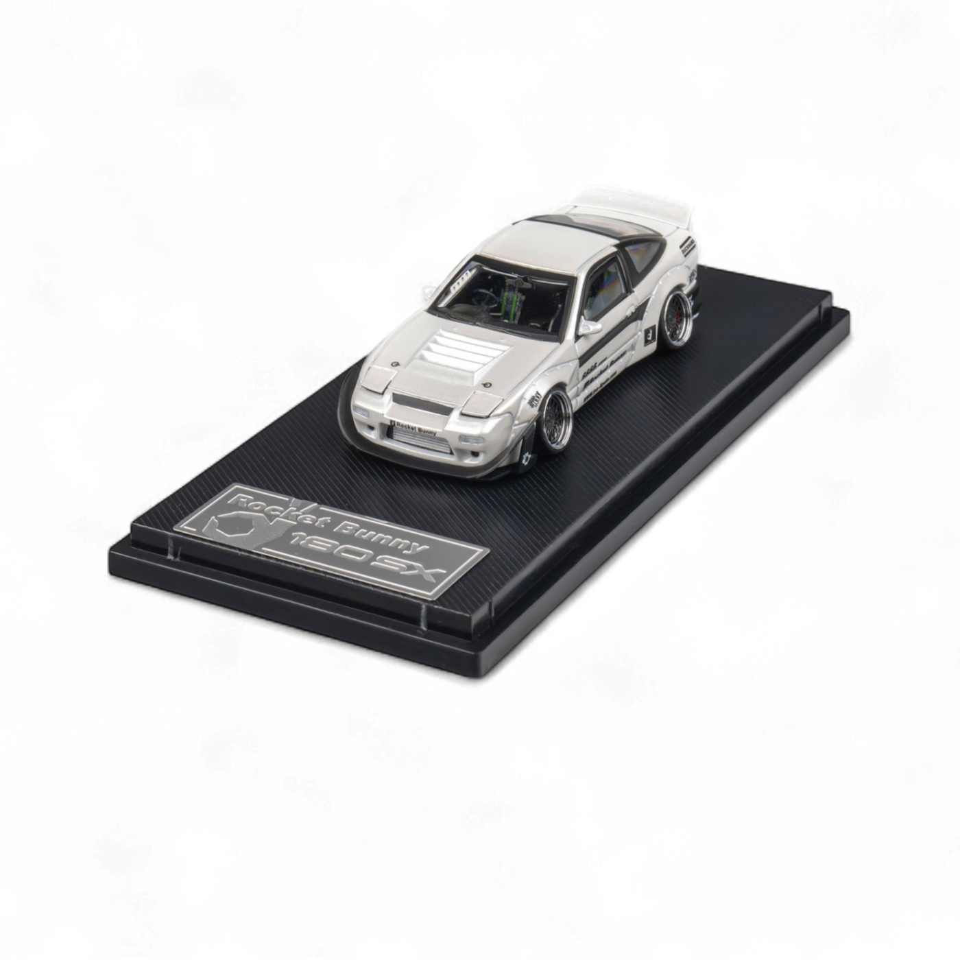 Rocket Bunny 180SX 白 Micro Turbo M018 Micro Turbo 1:64 180SX Rocket Bunny Metal white Diecast