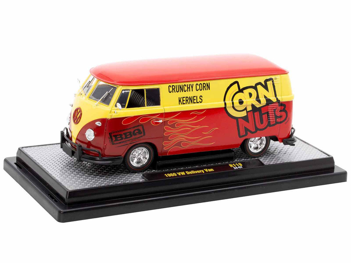 1960 Volkswagen Delivery Van Red and Yellow "Corn Nuts BBQ" Limited Edition to 6250 pieces Worldwide 1/24 Diecast Model Car by M2 Machines-1