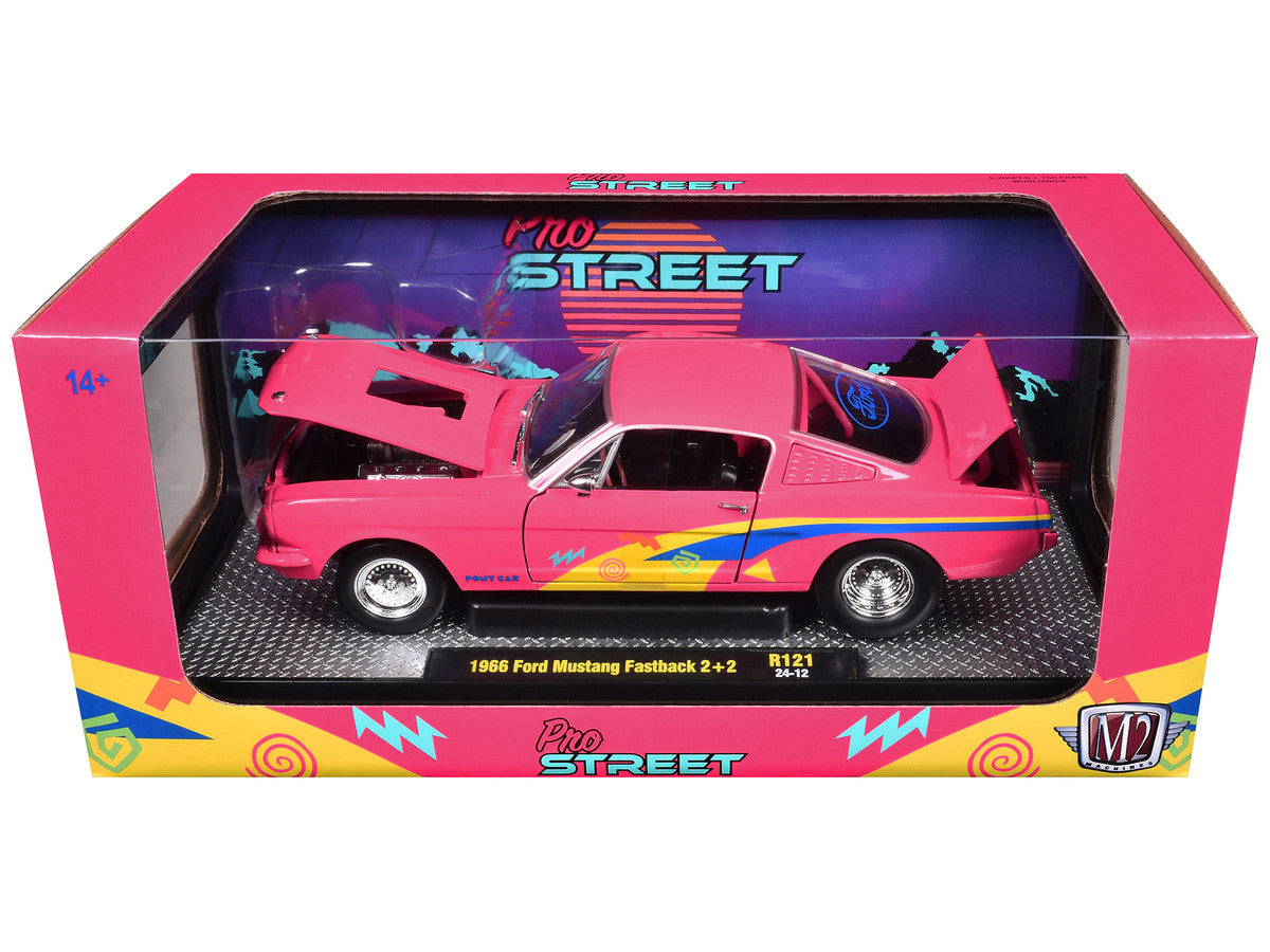 M2 Machines 1966 Ford Mustang Pro Street pink limited edition diecast in display box