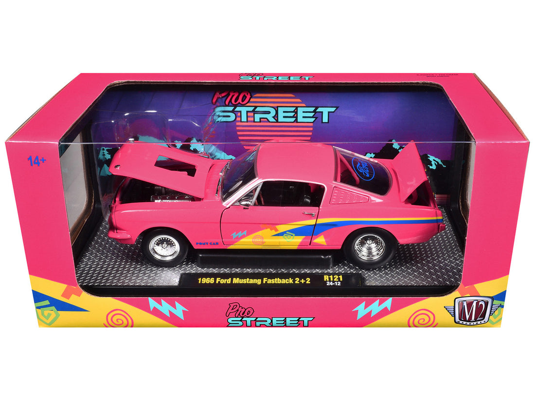 M2 Machines 1966 Ford Mustang Pro Street pink limited edition diecast in display box